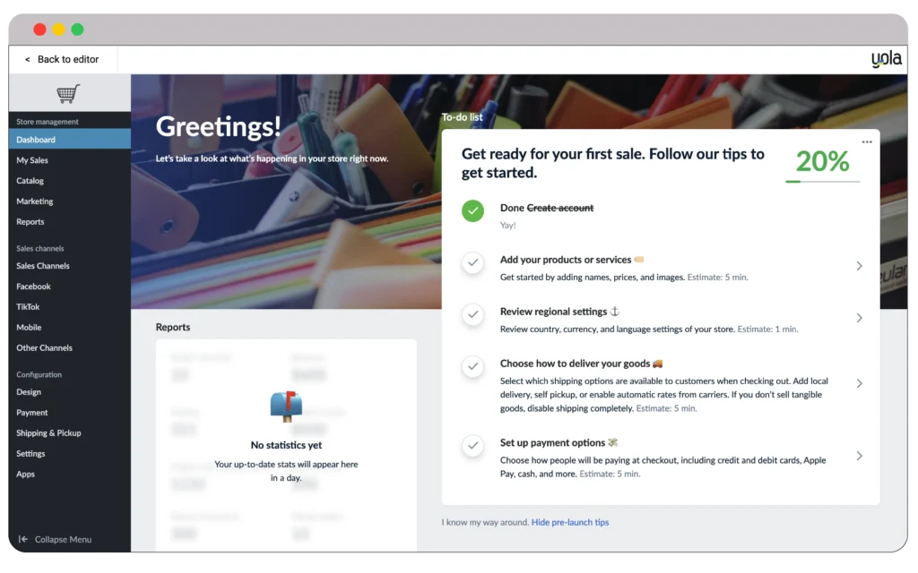 Creating online store