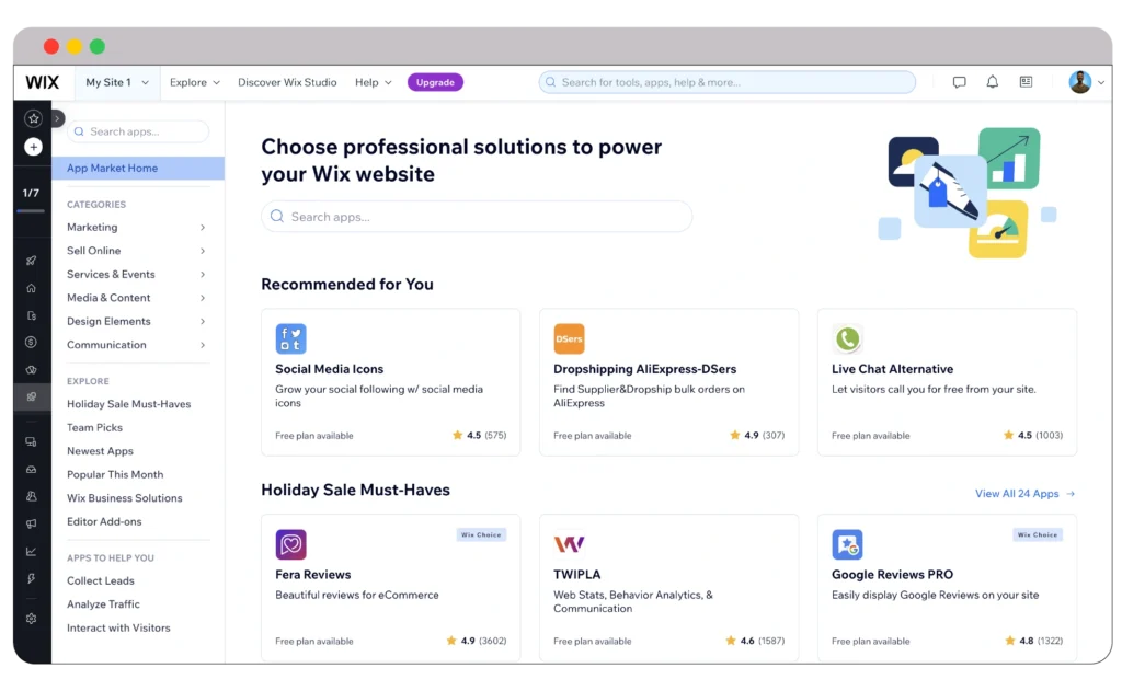 Navigating the E-Commerce Landscape: Square Online vs Wix 6 Wix integrations